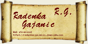 Radenka Gajanić vizit kartica